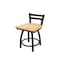 Holland Bar Stool Co 18" Low Back Swivel Vanity Stool, Black Wrinkle, Nat Maple Seat 41118BWNatMpl - alternate 1